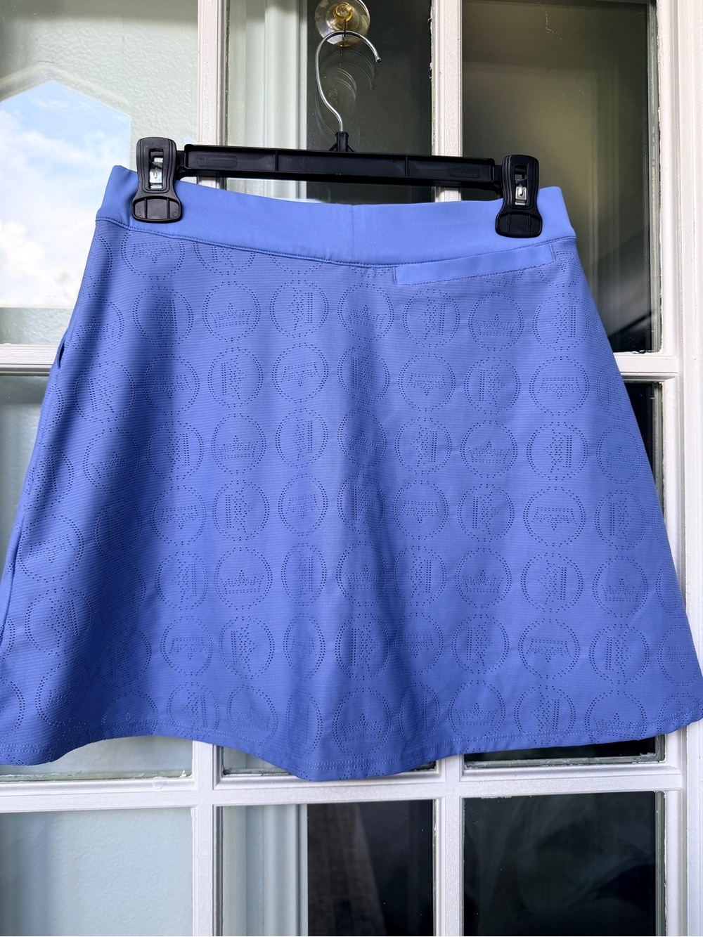 Peter Millar Women's Perforated A-Line Skirt in Lavender Blue